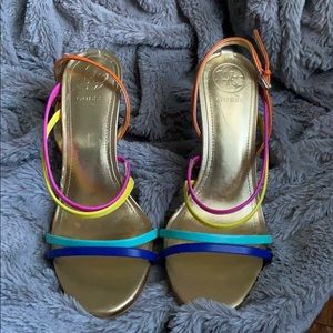 Guess rainbow strap heels